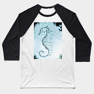 Seahorse on blue Baseball T-Shirt